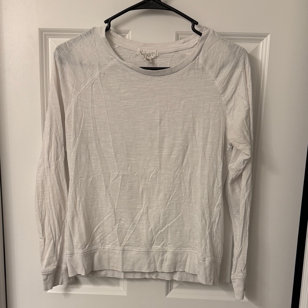 Forever 21 White Long Sleeve Top